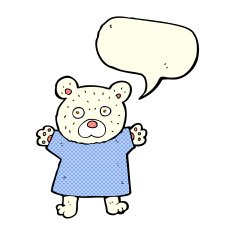cartoon cute polar bear with speech bubble N29