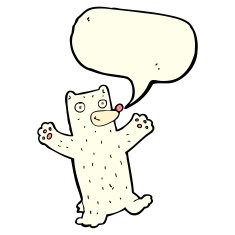 cartoon polar bear with speech bubble N40