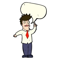 cartoon man with idea speech bubble N46