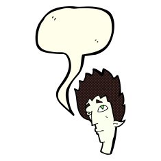 cartoon vampire head with speech bubble N18