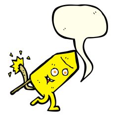 cartoon funny firework character with speech bubble N9