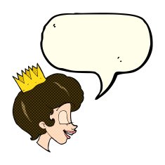 cartoon princess with speech bubble N17