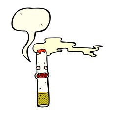 cartoon cigarette with speech bubble N6