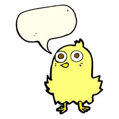 funny cartoon bird with speech bubble N54