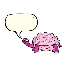 cartoon tortoise with speech bubble N4