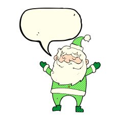 cartoon happy santa claus with speech bubble N13