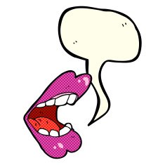 cartoon halloween mouth with speech bubble N13