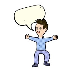 cartoon man panicking with speech bubble N24