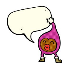 cartoon funny creature with speech bubble N13