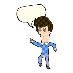 cartoon man accusing with speech bubble N9