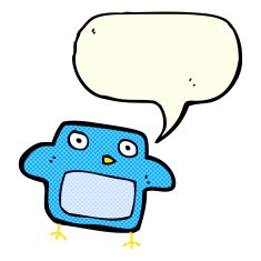 cartoon bird with speech bubble N139