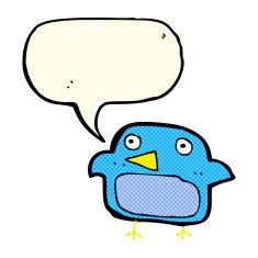cartoon bluebird with speech bubble N6