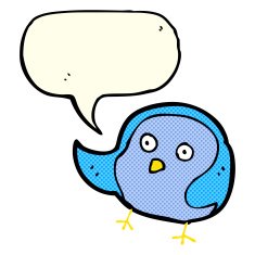 cartoon bird with speech bubble N141