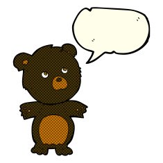 cartoon funny teddy bear with speech bubble N5