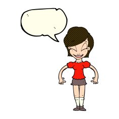 cartoon pretty woman with speech bubble N122