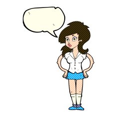 cartoon pretty woman with speech bubble N123