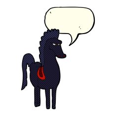 cartoon horse with speech bubble N18