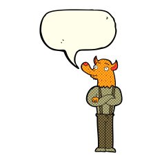 cartoon man with fox head speech bubble N3