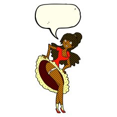 cartoon flamenco dancer with speech bubble N5