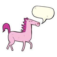 cartoon horse with speech bubble N19