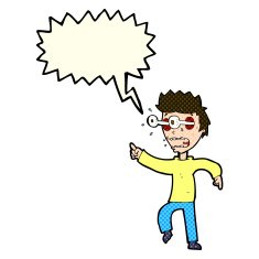 cartoon man with popping out eyes speech bubble N13