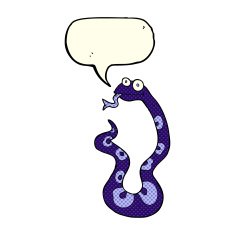 cartoon snake with speech bubble N27