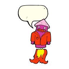 cartoon firework in business suit with speech bubble N6