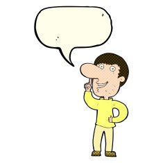 cartoon man with idea speech bubble N48