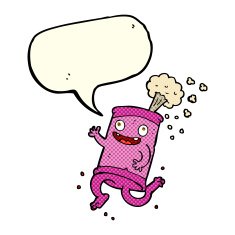 cartoon crazy soda can with speech bubble N6