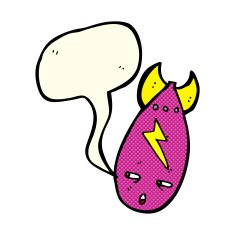 cartoon bomb with speech bubble N8
