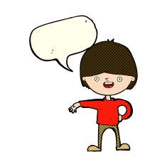 cartoon happy man with speech bubble N193