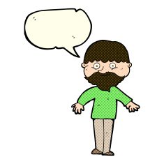 cartoon happy man with speech bubble N194