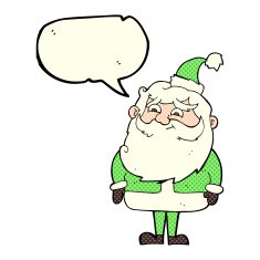 cartoon santa claus with speech bubble N87
