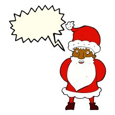 cartoon santa claus with speech bubble N88