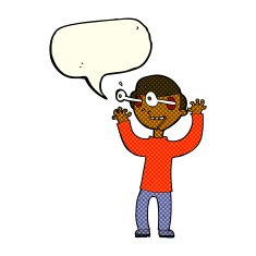 cartoon man with popping out eyes speech bubble N14