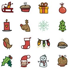 Christmas doodle icons