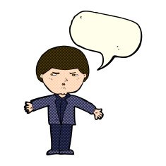 cartoon annoyed man with speech bubble N35