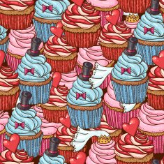 Seamless Background with Cupcakes N2