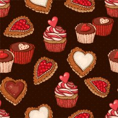 Seamless Background with Cookies and Cupcakes N2