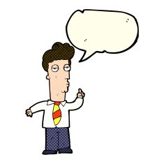 cartoon bored man asking question with speech bubble N5