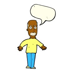 cartoon annoyed old man with speech bubble N31