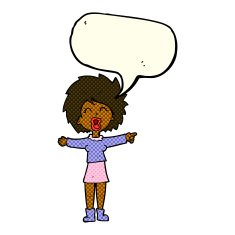 cartoon stressed out woman talking with speech bubble N5