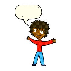 cartoon excited woman with speech bubble N64