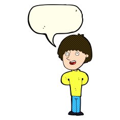 cartoon happy man with speech bubble N202