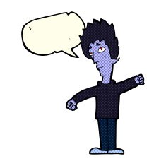 cartoon vampire man with speech bubble N57