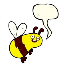 funny cartoon bee with speech bubble N7