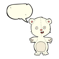 cute polar bear cartoon with speech bubble N5