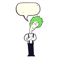cartoon vampire with speech bubble N57