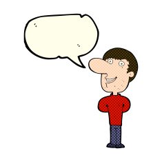 cartoon happy man with speech bubble N203