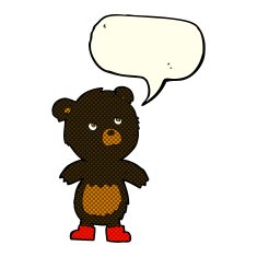 cartoon cute little bear with speech bubble N10